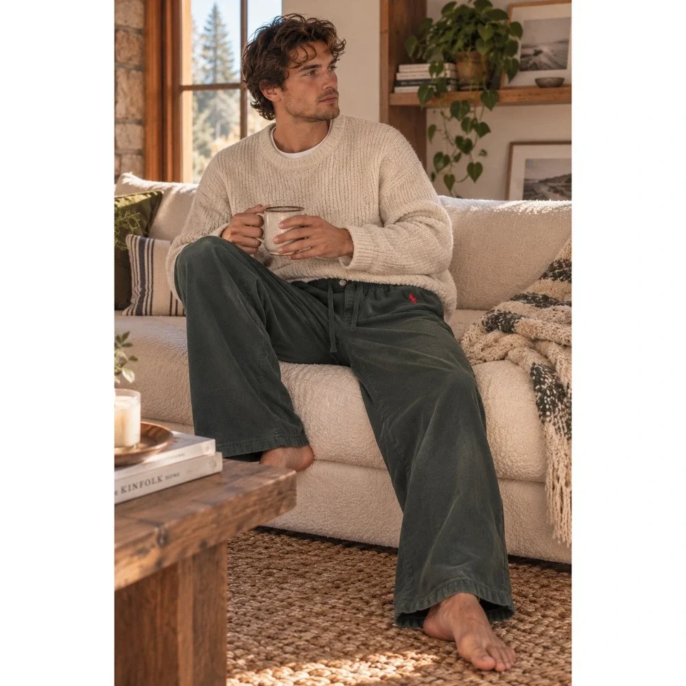 Polo Ralph Lauren Mens Navy Cotton Sleepwear Pajama Pants Size M 32-34